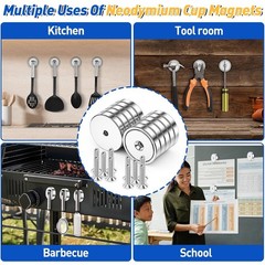8 Pack Neodymium Cup Magnets 110LBS Heavy Duty Rare Earth Magnets with Screws