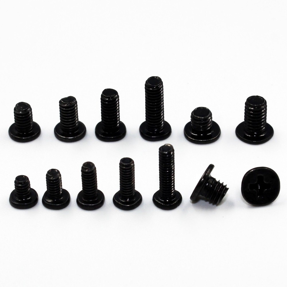 M1.4 M2 M2.5 M3 Black Phillips Flat Thin Head Screws Laptop Notebook Bolts