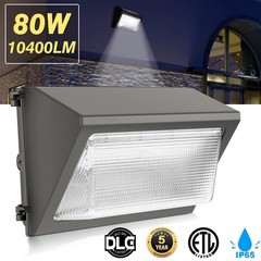 80W LED Wall Pack Light Backyard Garden Outdoor Security Wall Lamp Dusk To Dawn