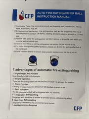 Self Deploying Fire Extinguisher Ball 5 Class Residential/Commercial/ Auto