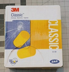 3M 312-1201 E-A-R Classic Disposable Yellow Foam Ear Plugs Box of 200 Pairs