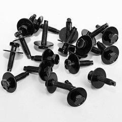 20pcs M6-1.0 Hex Head Sems Body Bolts with for Bumper Fender Splash Shield Under