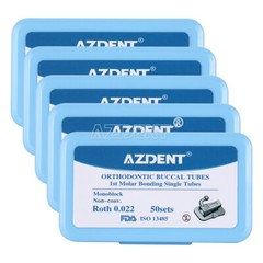 50Sets Dental Orthodontic Buccal Tube 1st 2nd Molar Tube Roth MBT 022/018 AZDENT