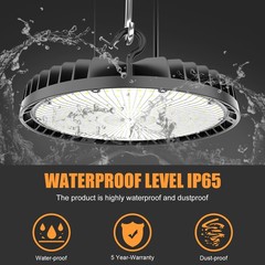 200W UFO Led High Bay Light Factory Warehouse Commercial Light Dimmable 5000k