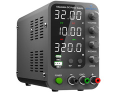 Fuente DC regulable 0-32V 10A con perilla de precisión, USB-C y pantalla LED. Nu
