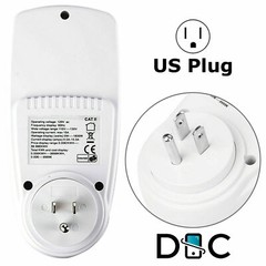 LCD Power Meter Plug Consumption Electricity Usage Energy Watt Amps Volt Monitor