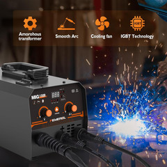 MIG Welder,2 in 1 Flux Core/Stick Welder,130Amp 110V Gasless MIG