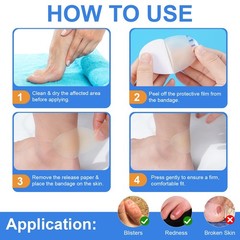 Blister Bandages for Feet, 21PCS Hydrocolloid Prevention 1pack, No