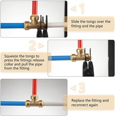Disconnect Tong Tool for Push to Connect 1/2” 3/4” 1” Fittings Removal Tool