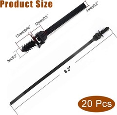 Benliu 50 Pcs Cable Zip Tie, 8.3X0.2 Inch Heavy Duty Nylon Push Mount Self Locki