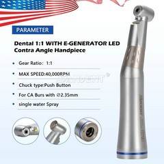 SANDENT Dental Internal Spray 1:1 LED E-generator Contra Angle Handpiece Push po