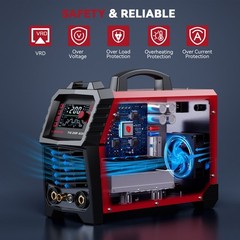 ARCCAPTAIN 7 in 1 TIG Welder 200A AC/DC Aluminum TIG Welder with Pulse 110V/220V