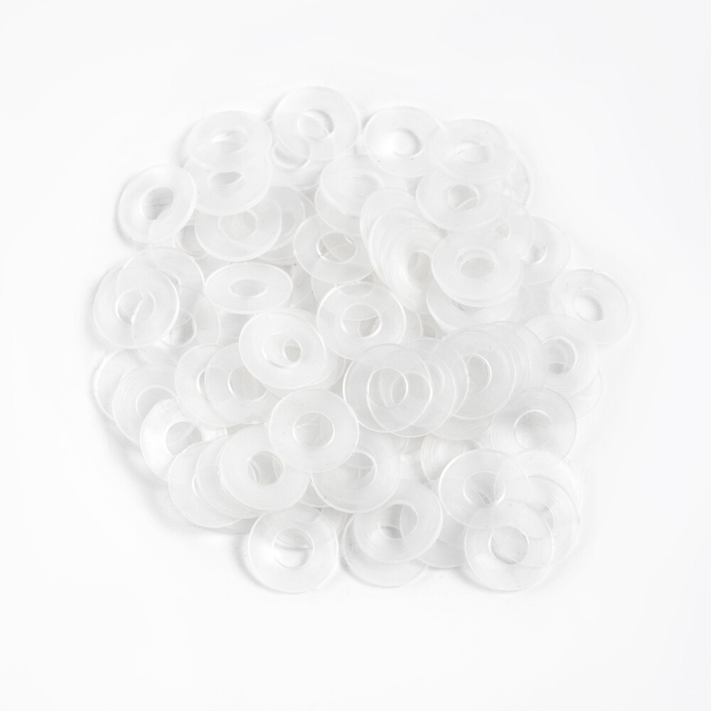 100 Pcs M5 Rubber Flat Washer 5mm ID 11mm OD Sealing Spacer Gasket Ring Clear