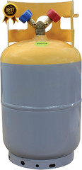 30 lb Refrigerant Recovery Cylinder DOT Approved HP295 Steel 1/4 Inch FL-M Conne