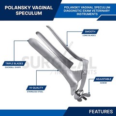 Polansky Veterinary Speculum 17″ (43cm) Ranch Equine Instruments German Grade