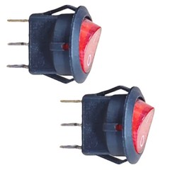 12x For SPST 3 Pin ON/OFF Round Rocker Switch With Red Neon Lamp 10A/125VAC NEW