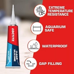100% Waterproof Silicone Sealant – Clear, 2.7 oz Tube, 6 Pack for Glass, Wood, P