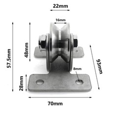 Heyous Bearing Four Hole V Pulley Stainless Steel Roller Track Fixed Pulley