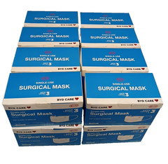 16 Boxes – BYD CARE Single-use Surgical Masks, One-size, Blue Box 50Pic Each Box