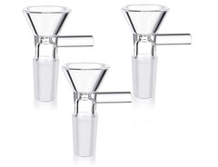 14MM & 18MM Male Clear Glass V Shape Bowl Thick Wall With Handle