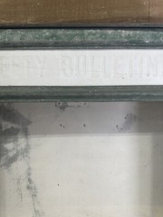 Vintage Large Safety First Supply Co Safety Bulletins Display Case Milk Glasstop