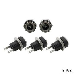5 Pair DC 12V Male Female Socket Panel Mount Barrels Jack Plug Power Connector F