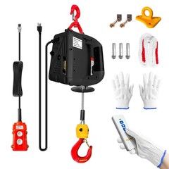 Power Electric Portable Hoist Winch 1100LBS, 3 in 1 Electric Cable Hoist 110V…