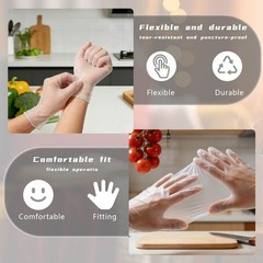 M / L Size Clear TPE Food Service Disposable Gloves Powder Free 200 400pcs