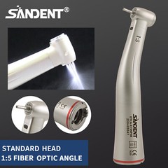 Dental Fiber Optic LED 1:5 Increasing Contra Angle Handpiece Quattro Water Spray