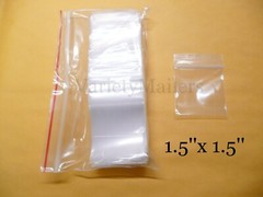 100 Tiny Reclosable Storage Bags 1.5 x 1.5 Small 2 Mil Thick Seal-Top Baggies