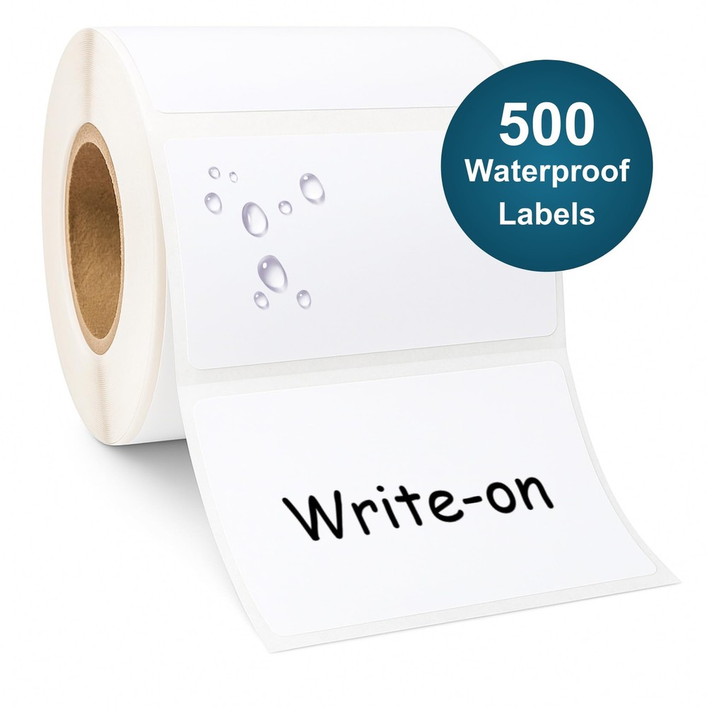 Blank Waterproof Label Stickers, White 2.8 Inches x 1.6 Inches,