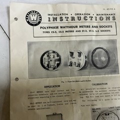 VINTAGE WESTINGHOUSE WATTHOUR METER ~ THREE PHASE ~ 3 WIRE ~ 5 AMP ~ CS-2 TYPE