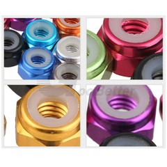 M2.5 Aluminum Alloy Lock Nut Nylon Insert Lock Nus Hex Locknut Multicolor Metric