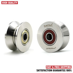2 PCS V Groove Bearing Pulley Wheel Stainless Steel Roller Wheel Pulley Block