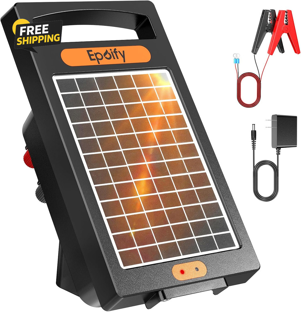 24H Uninterrupted Protection Solar Fence Charger 10 Miles Electric Fence Charger