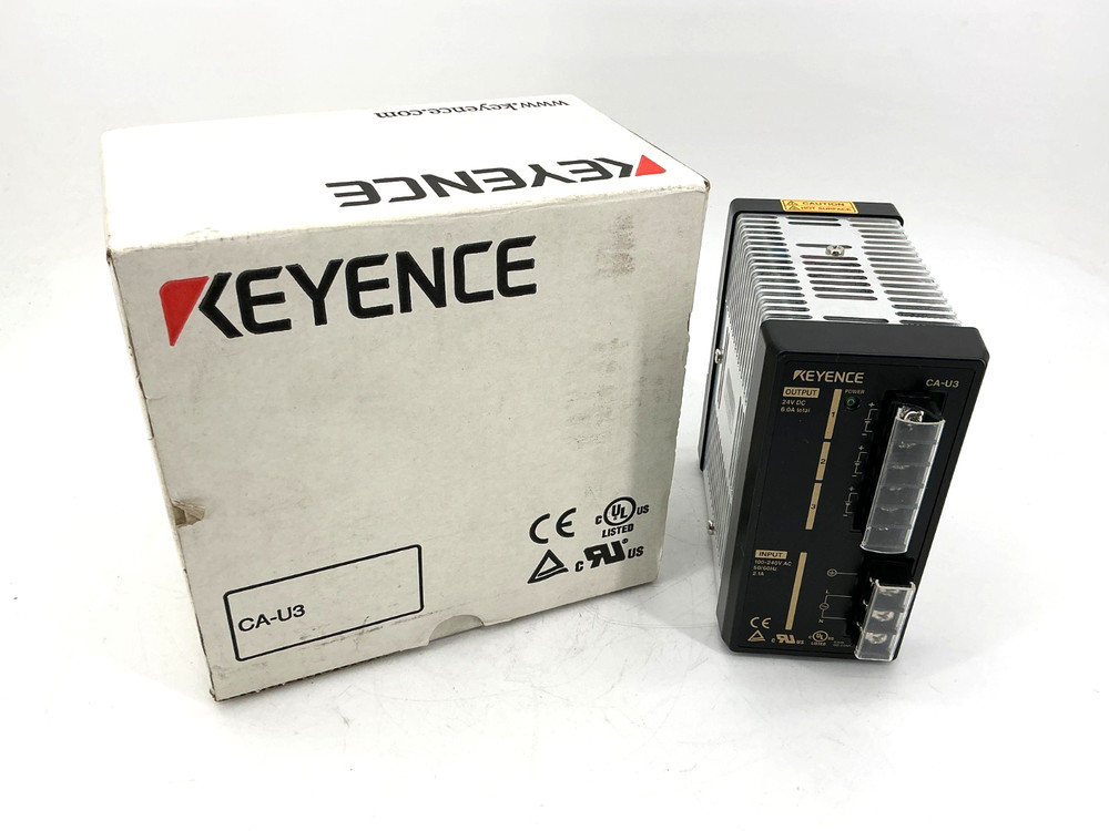 New Keyence CA-U3 Power Supply Input: 2.1A 100-240VAC Output: 6A 24VDC CAU3