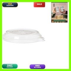 Vegware Compostable Flat Clear Lids Case Of 400 Fits 12-16Oz Wide Molded Fiber