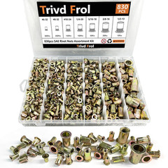 Rivet Nut Tool Kit, 830Pcs Sae/Metric Rivet Nut Assortment Kit