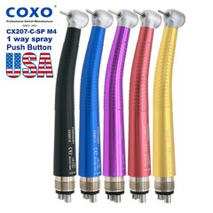US COXO CX207-C Dental High Speed Air Turbine Handpiece 4 Holes Anti-retraction