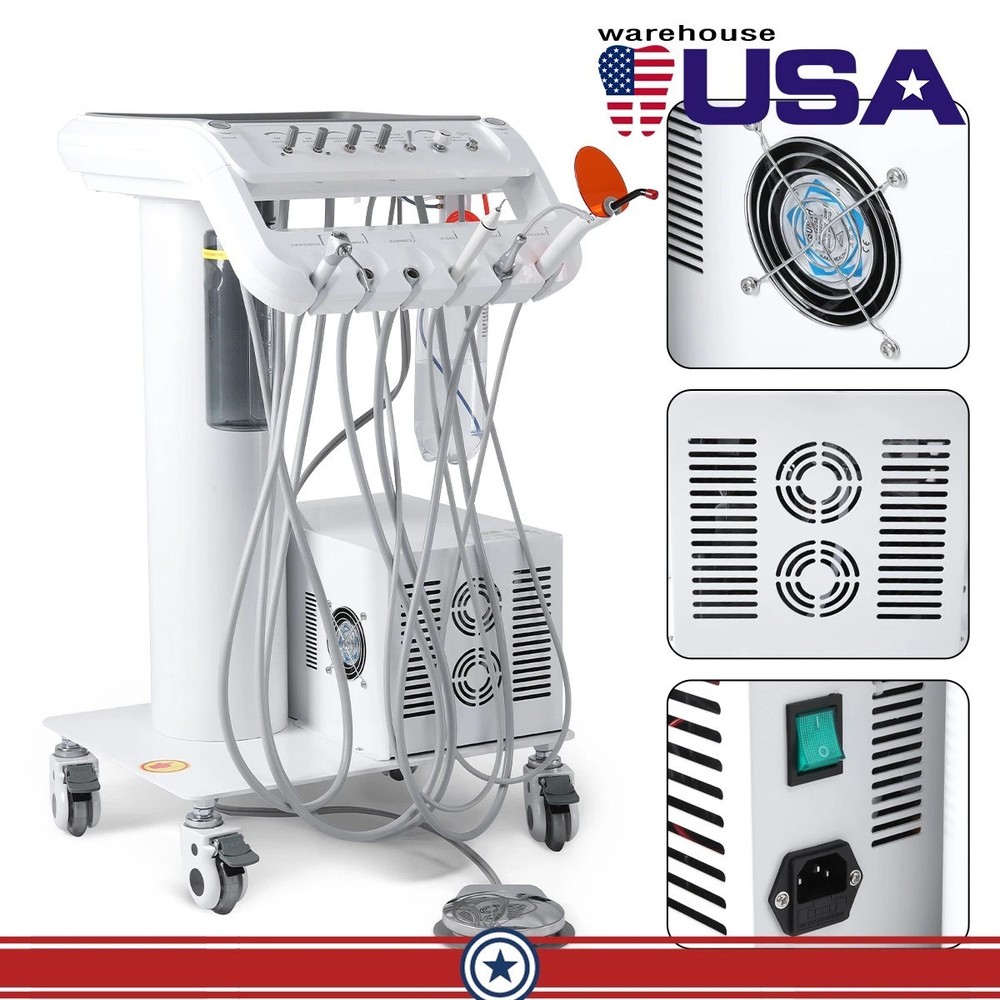 Portable Dental Unit System Air Compressor Powerful Suction Scaler Lamp Light