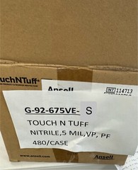 Ansell 92-675VE Touchntuff, Disposable Nitrile Gloves, Size Small*Case*
