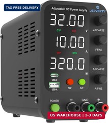 DC Power Supply Variable, 0-32V 0-10A Switching Bench Power Supply with 20W USB