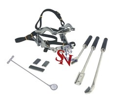 Equine kit 4000 Series Speculum ,3 Dental Floats set & Rasp Blade, Dental Mirror
