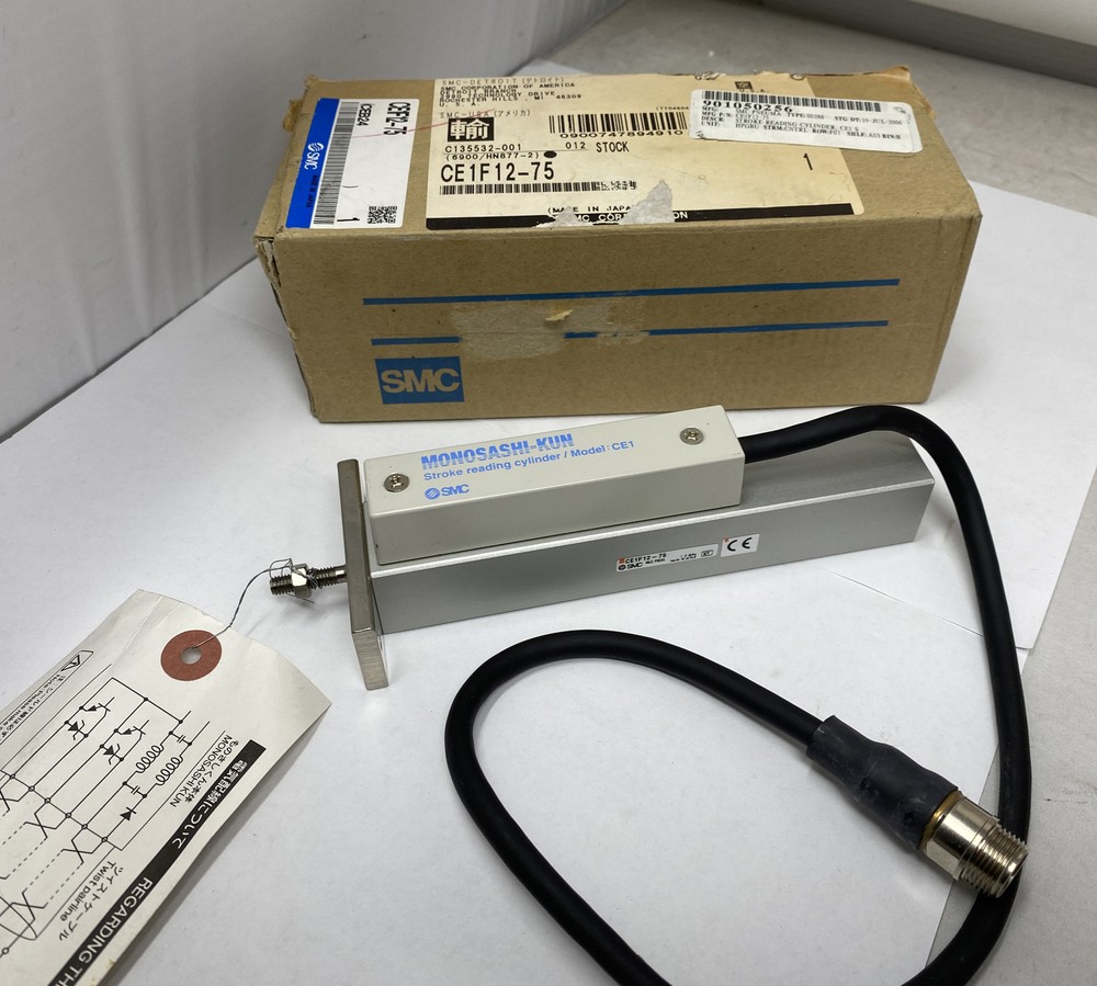 SMC CE1F12-75 Stroke Reading Cylinder with position feedback (NEW)