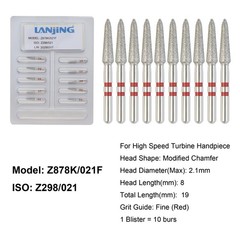 Dental Diamond Burs Zirconia Cutting Bur FG Round End Taper Football Fine Medium