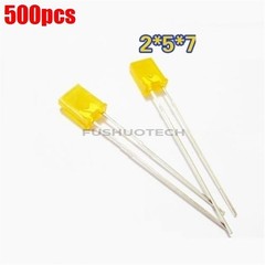 500pcs 2x5x7mm rectangle LED yellow color yellow light emitting diode ic new bf