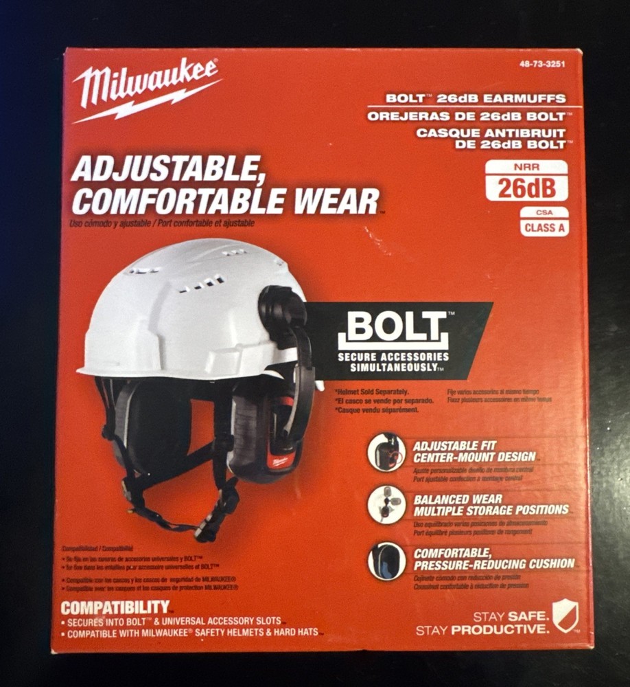 Milwaukee 48-73-3251 BOLT 26dB Earmuffs