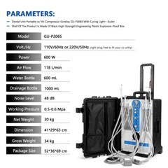 Portable Dental Mobile Delivery Unit Air Compressor Strong Suction /Handpiece 4H