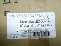 Lithonia LED Downlight 6″ Clear Semi-Specular White Flange Trim EVO 6AR LSS TRW