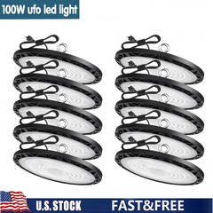 10Pack 100W UFO Led High Bay Light Warehouse Commercial Industrial Light 90-277V